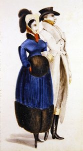 Kış Modası (kağıt üzerine sulu boya) by George Cruikshank