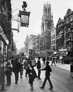 Fleet Street batıya bakıyor, Londra Şehri, 1920