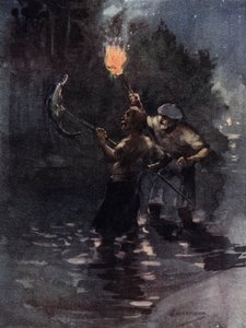 Ara sıra bir somon balığı görülürdü (renkli taş) by George Denholm Armour
