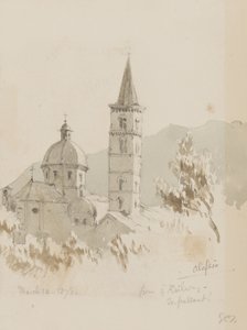 Alassio, from you Railway, En Passant!, 12 Mart 1878 (kağıt üzerinde kalem ve tuvalet) by George Douglas Tinling