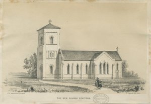 Stafford - Christ Church: renkli taş baskı ve [?19. yüzyıl ortası] (baskı) by George E. Hamilton