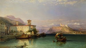 Arona ve Angera Kalesi, Maggiore Gölü, 1856