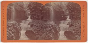 Watkins Glen Manzarası, Gökkuşağı Şelaleleri ve Üçlü Çağlayanlar by George F. Gates