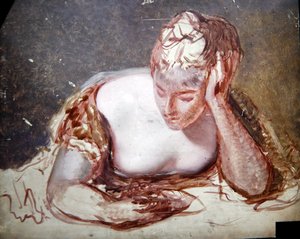 Girl Reading, c.1850 (gemide yağ) by George Frederic Watts