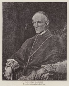 Henry Edward Manning, İngiliz Katolik kardinal ve Westminster Başpiskoposu (lito) by George Frederick (after) Watts