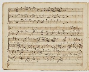 Preggio, "Rinaldo için Aditionall [sic] şarkılar" dan "un alma forte, f.6v", c.1717 satıldı