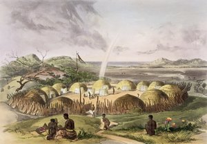 Umlazi yakınlarındaki Zulu Kraal, Natal, levha 27, 