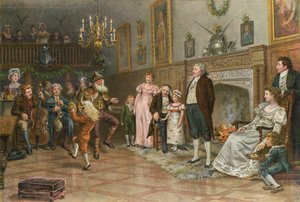 Squires Ancestral Hall'un İçi: Bir Noel Eğlencesi Veren Ülke Mummers by George Goodwin Kilburne