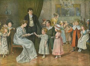 On İkinci Gece: Çocuk Partisi. On İkinci Gece Karakterleri için Kura Çekme by George Goodwin Kilburne