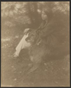 [Köpekli Oturan Kadın] by George H. Seeley