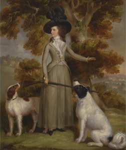 Silahlı ve Atış Köpekli Effingham Kontesi by George Haugh