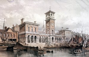 Billingsgate Rıhtımı ve Pazarı, Londra, 1851 by George Hawkins