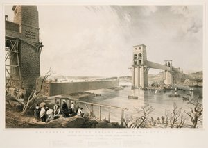 Britannia Tubular Bridge yapım aşamasında, 3 Aralık 1849