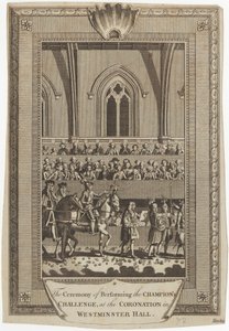 Westminster Hall'daki Taç Giyme Töreninde Şampiyonluk Mücadelesini Gerçekleştirme Töreni by George Hawkins