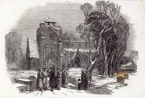 Christmas morning: Going to Church, engraved by W.J. Linton, from 