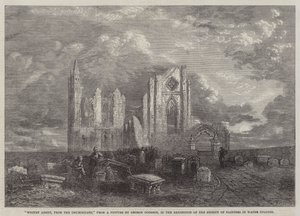 Sulu Boya Ressamlar Derneği Sergisinde Churchyard'dan Whitby Manastırı by George Haydock Dodgson
