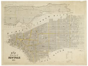 New-York Şehri Haritası, 1854 (gravür, kağıt üzerine mürekkep.)