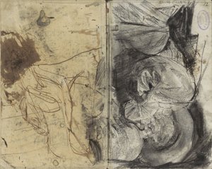 17. yüzyıl kıyafetleri içinde içki içen adam ve oturan bir adam by George Hendrik Breitner