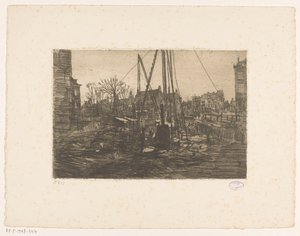 Amsterdam'daki Raadhuisstraat'ta kazık işleri by George Hendrik Breitner