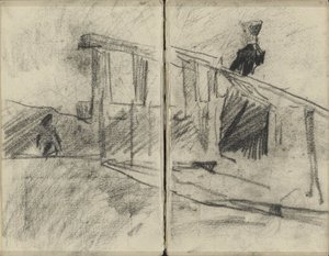 Kadın, muhtemelen bir köprüde by George Hendrik Breitner