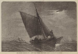The British Fisheries, No 3, Stow Boats, hamsi balığı avlıyor by George Henry Andrews