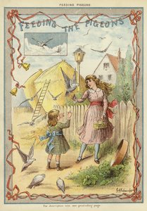 Güvercinleri beslemek (chromolitho)