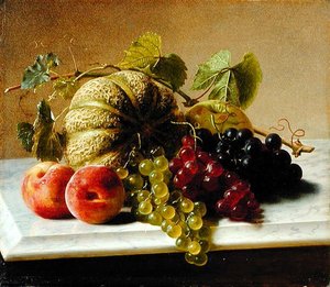 Kavun ve Üzüm ile Natürmort by George Hetzel