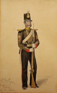 Kraliyet Deniz Topçu Astsubay Çavuş, 1854 (kağıt üzerinde wc)