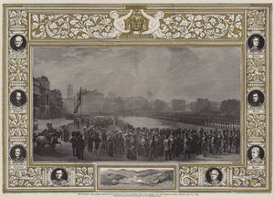 Majesteleri Kraliçe, Atlı Muhafızlar Geçit Töreninde Kırım Kahramanlarına Madalyalar Dağıtırken, 21 Mayıs 1855 by George Housman Thomas