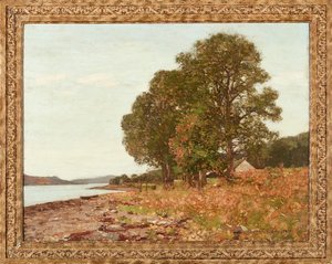 Göl Kenarında, Sonbahar (tuval üzerine yağlı boya) by George Houston