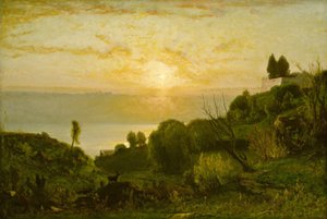 Albano Gölü, Gün Batımı, c. 1874. by George Inness