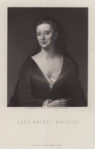 Lady Grizel Baillie, İskoç söz yazarı (gravür)
