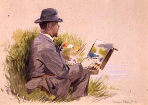 Adrian Stokes, R.A. işte (sulu boya)