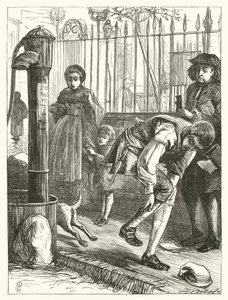 Elegy için İllüstrasyon, Deli Bir Köpeğin Ölümü Üzerine (gravür) by George John Pinwell