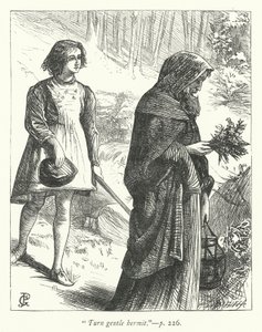 Hermit için İllüstrasyon (gravür) by George John Pinwell