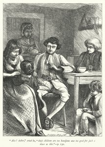 Wakefield Papazı için çizim (gravür) by George John Pinwell