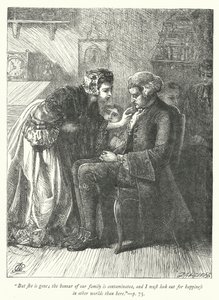 Wakefield Papazı için çizim (gravür) by George John Pinwell