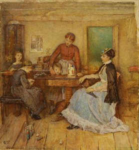 Ziyaret Günü, tarihi bilinmiyor (kağıt üzerine suluboya) by George John Pinwell