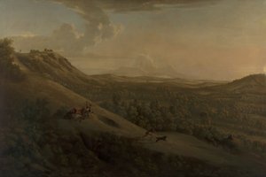 Box Hill, Surrey, uzakta Dorking ile by George Lambert