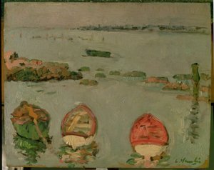 Tekneler, Aşağı Largo, Fife by George Leslie Hunter