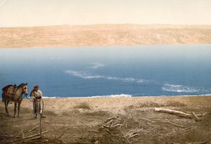 Lut Gölü yakınında atı olan adam, c.1890-c.1900 (fotokrom baskı)