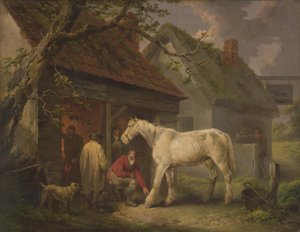 Bir Nalbant Dükkanı (veya Nalbant Demirhanesi) 1793 (tuval üzerine yağlı boya) by George Morland