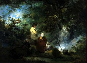 Kamp ateşinde çingeneler by George Morland