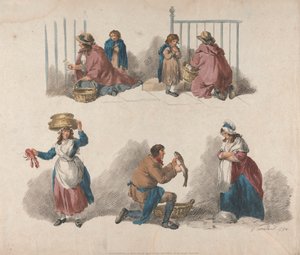 Beşli Set: Seyyar satıcılarla ilgili beş çalışma by George Morland