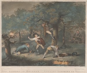 Dörtlü Set: Bir Meyve Bahçesini Soyan Çocuklar by George Morland