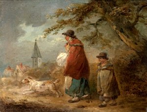Yolda Kadın, Çocuk ve Köpek by George Morland