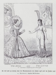Çok Fazla ve Çok Az, 1556 ve 1796 için Yazlık Giysiler (litho) by George Moutard (after) Woodward
