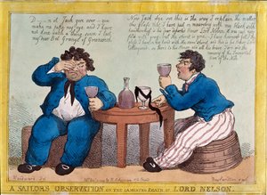 Thomas Rowlandson (1756-1827) tarafından oyulmuş Lord Nelson