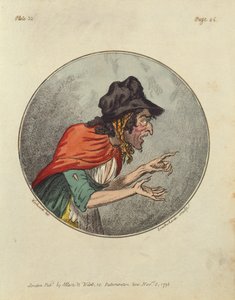 Isaac Cruikshank tarafından kazınmış Yaşlı Bir Kadın Karikatürü