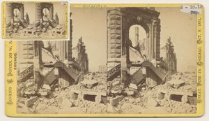 1871, 1871 Chicago Yangınından sonra Monroe ve LaSalle Sokaklarının kuzeybatı köşesindeki Bryan Block